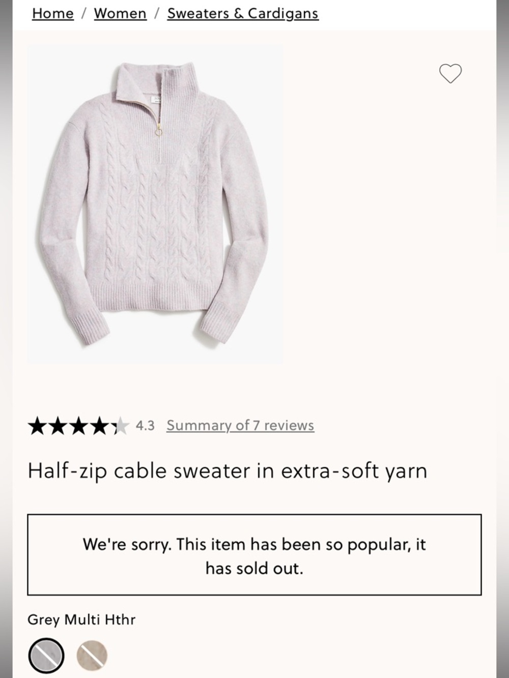 J. Crew half zip cable sweater in extra soft yarn - Picture 8 of 8